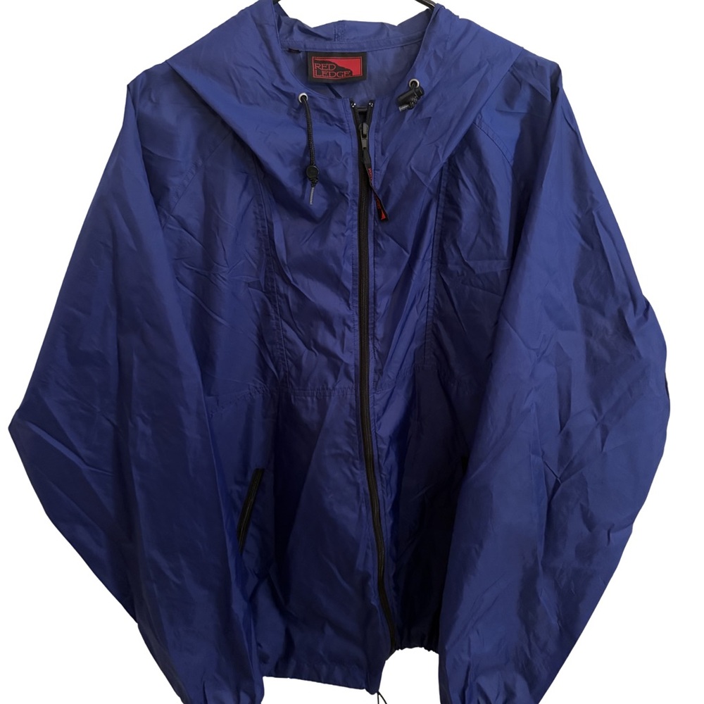Red Ledge Men’s XL Rain Jacket Blue Hooded‎ Lightweight Shell